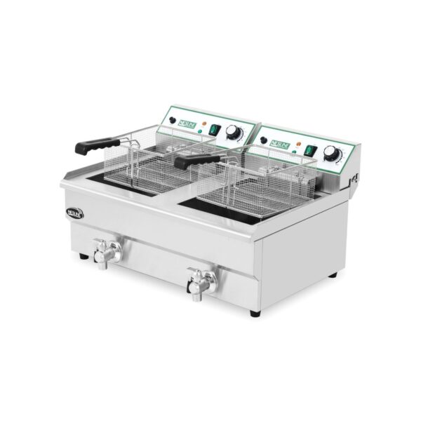 צ'יפסר חשמלי כפול 10X2 ליטר מידות 570/500/355 מ"מ -102V נסליין