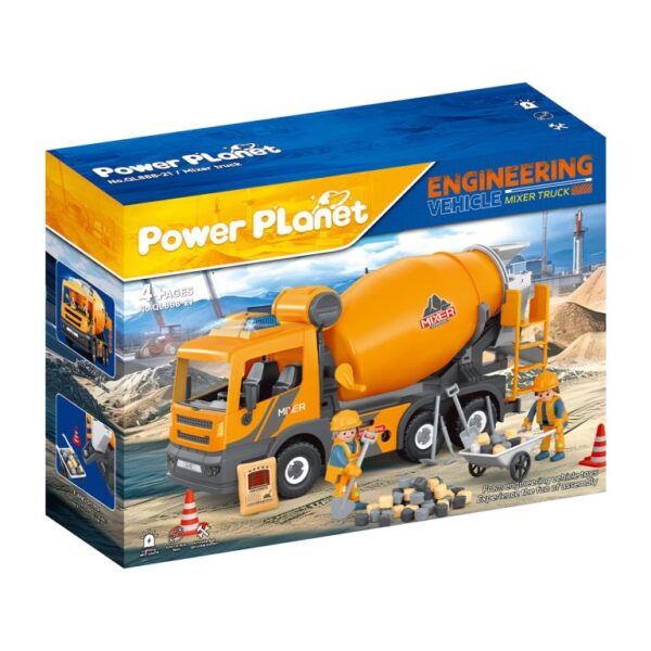 מערבל בטון כתום עם אורות וצלילים power planet