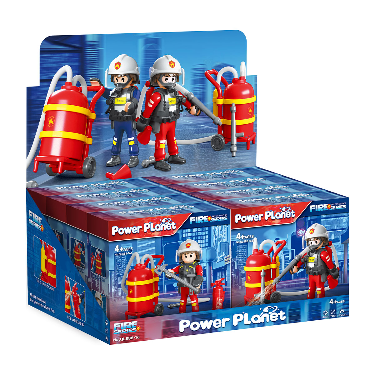 כבאים עם בלון מים נייד לבחירה מתוך 4 דמויות power planet
