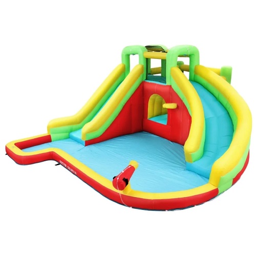 מתנפח לילדים עם שני מגלשות, בריכה ותותח doctor dolphin dd 73018