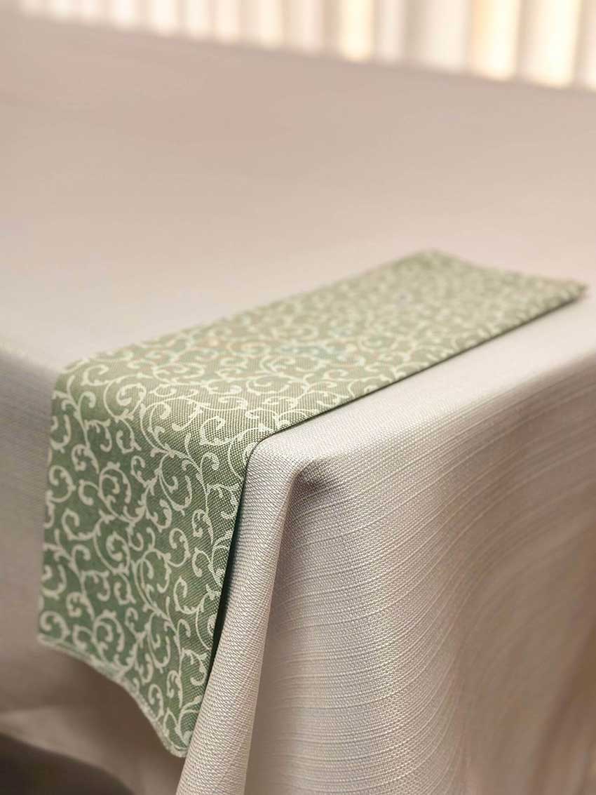 מפה בד דגם flower decor מנטה - 150-250