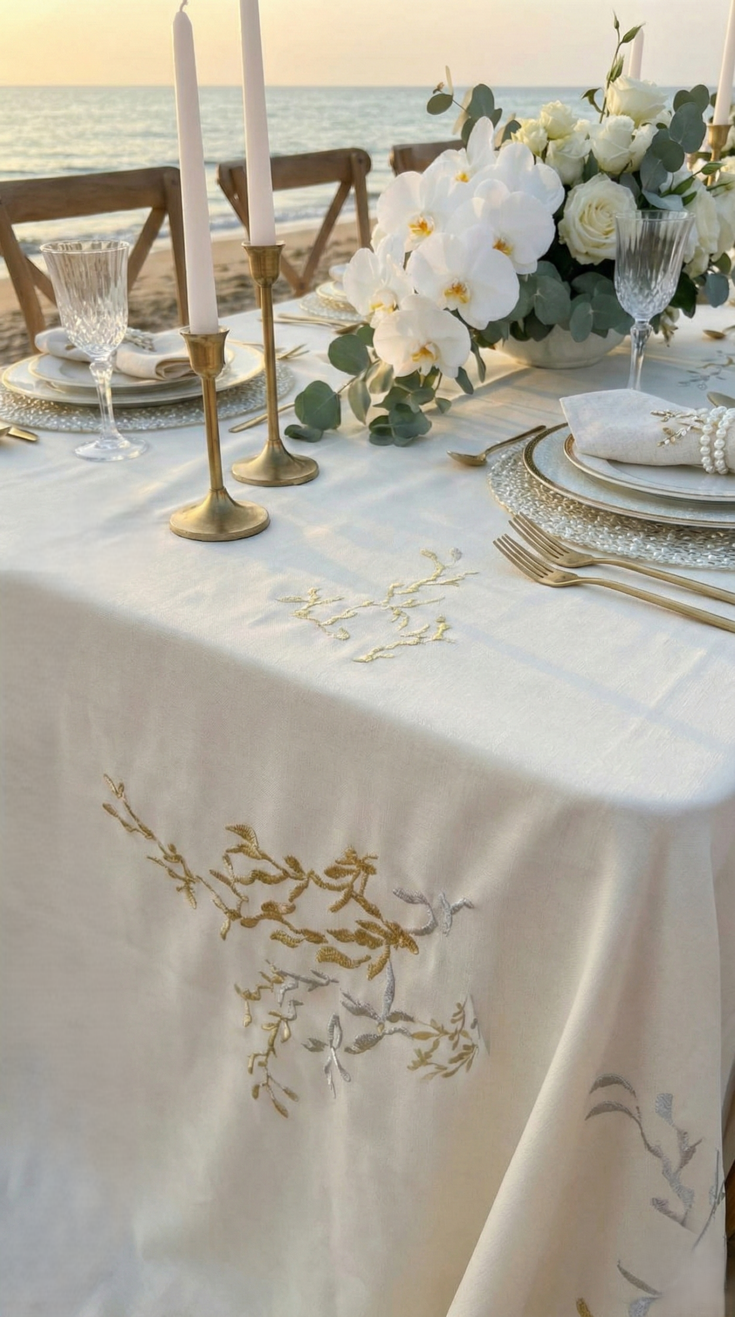 מפה דגם אלגנט ELEGANT כסף זהב - 170-250 – תמונה 3
