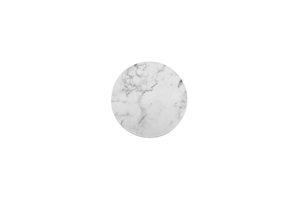 לוח דמוי שיש לבן עגול  28 ס"מ מלמין